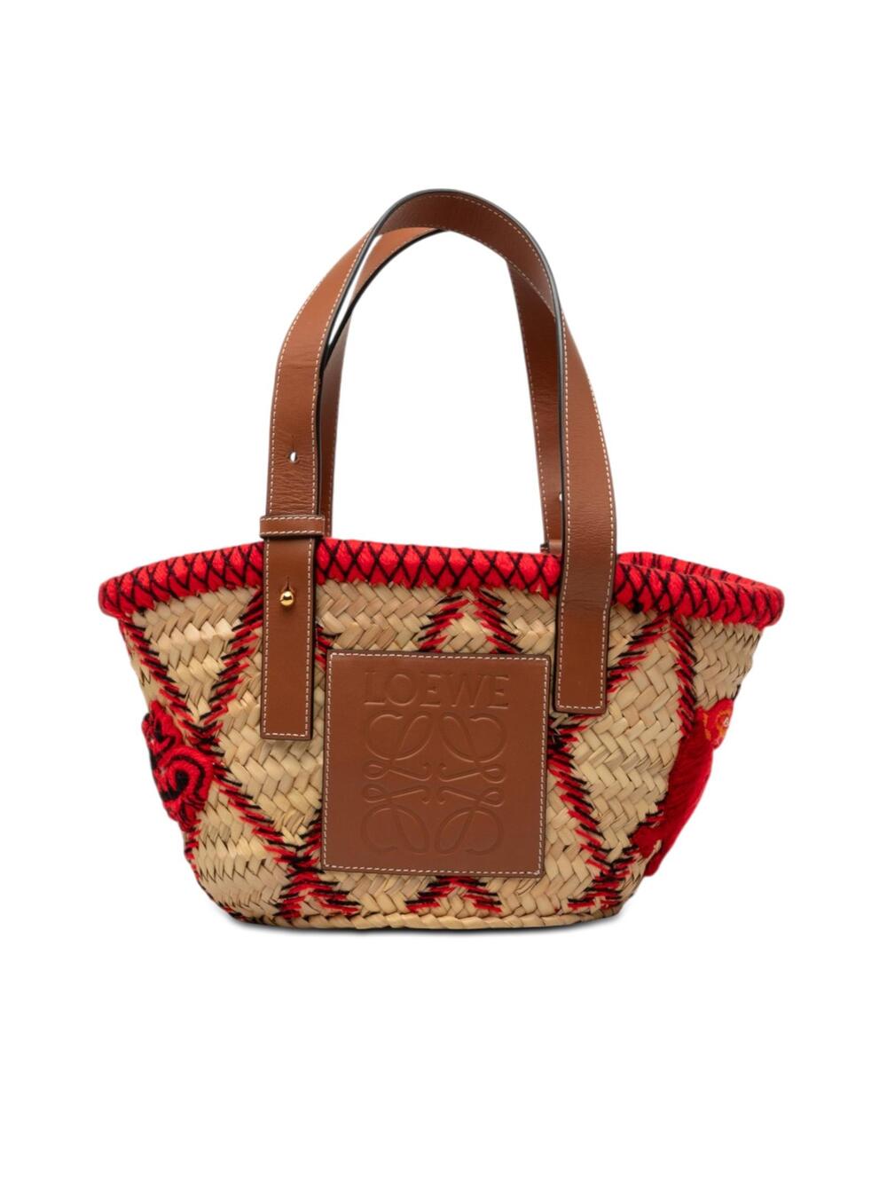 Loewe Small Raffia Animal Embroidered #278663L70B